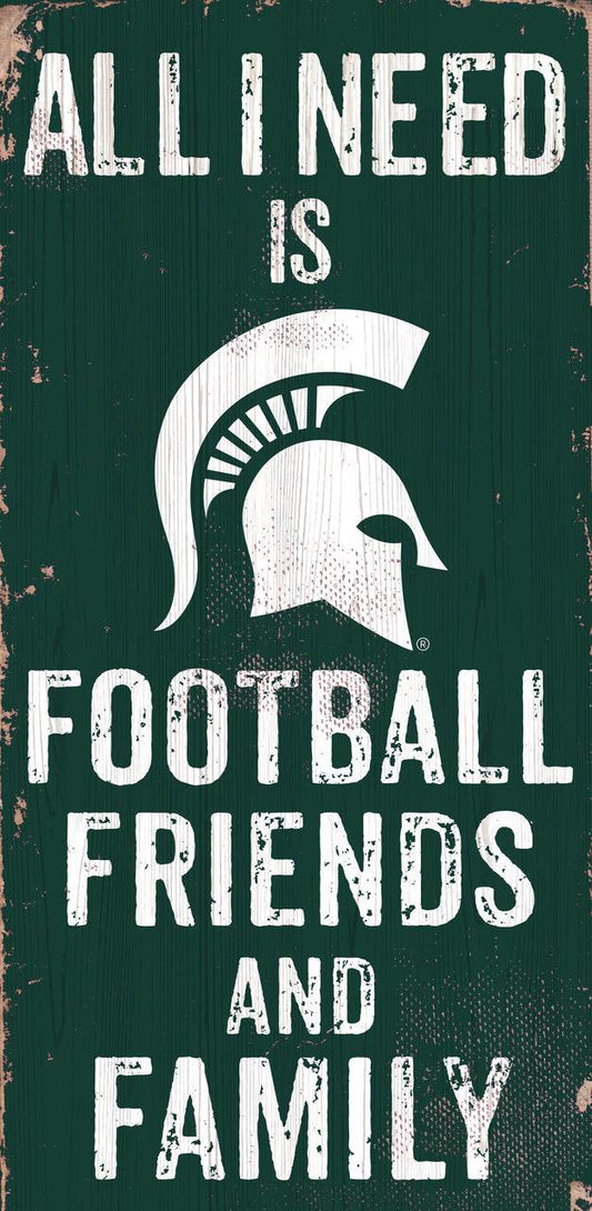 Michigan State Spartans Sign Wood 6x12 Football Friends - ToylandEU