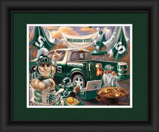  Michigan State Spartans Tailgate Print 15 By 18 Framed -  ToylandEU™