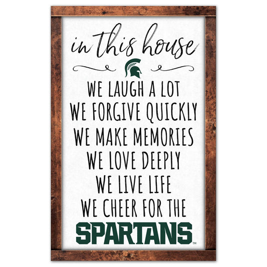 Michigan State Spartans Wood Sign 11x17 In This House - ToylandEU