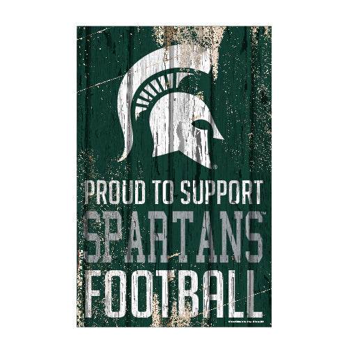 Michigan State Spartans Wood Sign 11x17 Proud to Support - ToylandEU