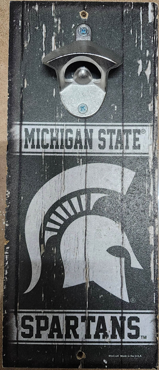 Michigan State Spartans Wood Sign Bottle Opener 5x11 Retro - ToylandEU