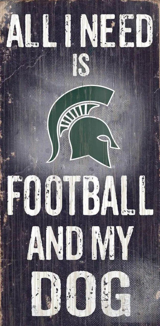  Michigan State Spartans Wood Sign Football and Dog 6x12 -  ToylandEU™