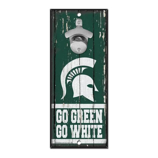  Michigan State Spartans Wood Sign With Bottle Opener 5x11 -  ToylandEU™