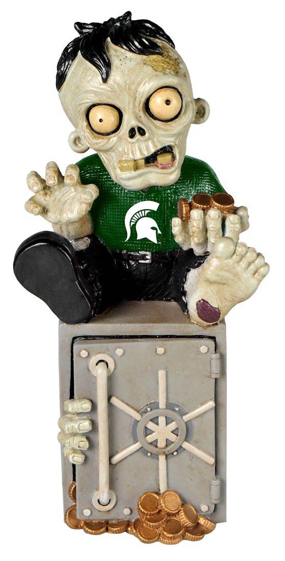 Michigan State Spartans Zombie Figurine Bank Painted Resin - ToylandEU