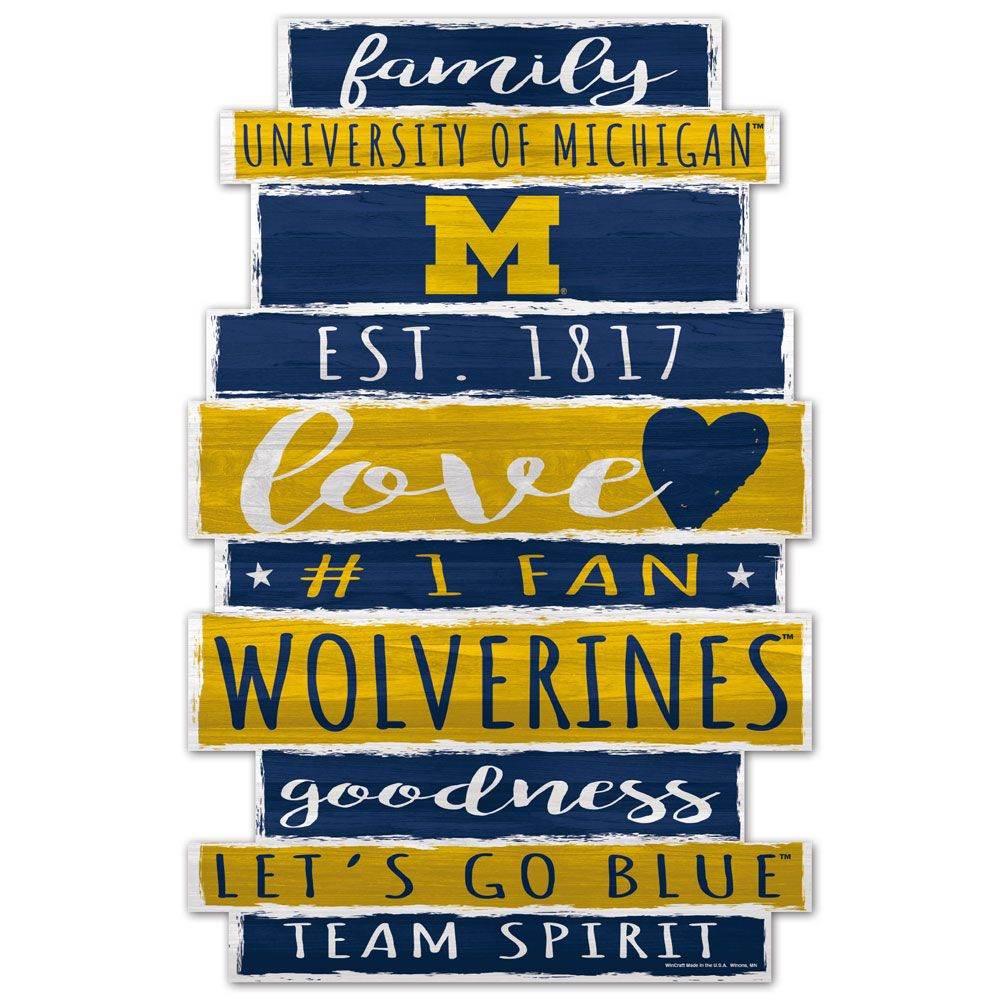 Michigan Wolverines 11x17 Wood Sign Established Date - ToylandEU