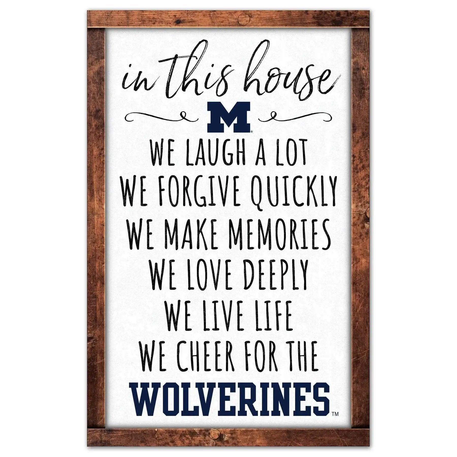  Michigan Wolverines 11x17 Wood Sign In This House Decor -  ToylandEU™