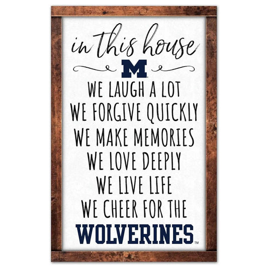  Michigan Wolverines 11x17 Wood Sign In This House Decor -  ToylandEU™