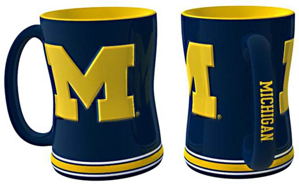 Michigan Wolverines 14oz Sculpted Relief Ceramic Mug - ToylandEU