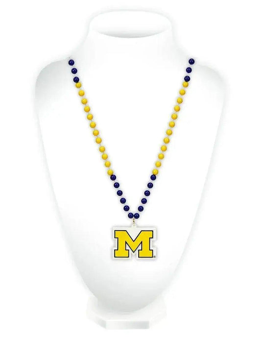  Michigan Wolverines Beads with Medallion Mardi Gras Style -  ToylandEU™