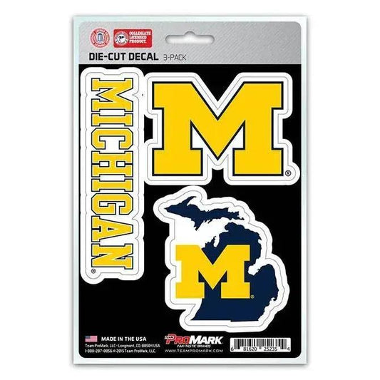  Michigan Wolverines Die Cut Decal 3 Pack Premium Vinyl -  ToylandEU™