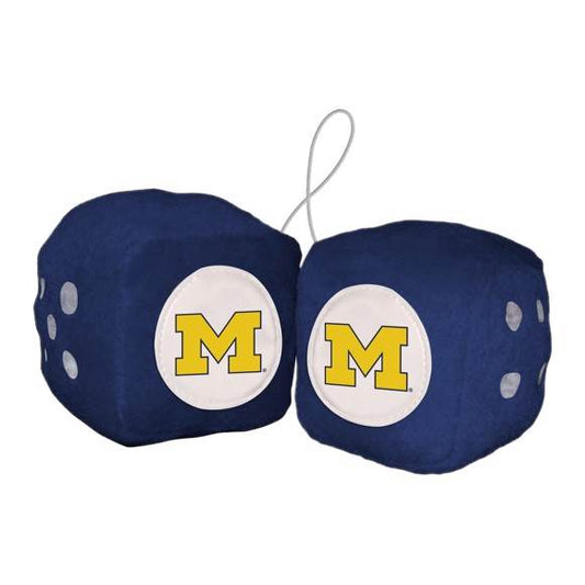 Michigan Wolverines Fuzzy Dice Plush Car Interior Decor - ToylandEU