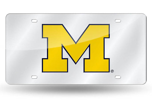 Michigan Wolverines License Plate Laser Cut Silver Mirror - ToylandEU