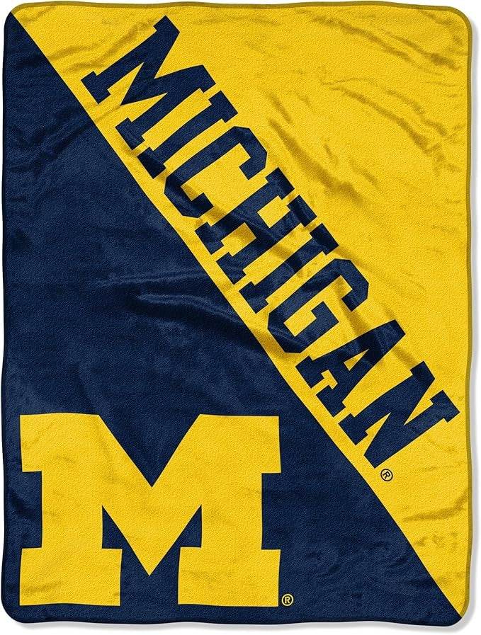 Michigan Wolverines Micro Raschel Blanket 46x60 Halftone - ToylandEU