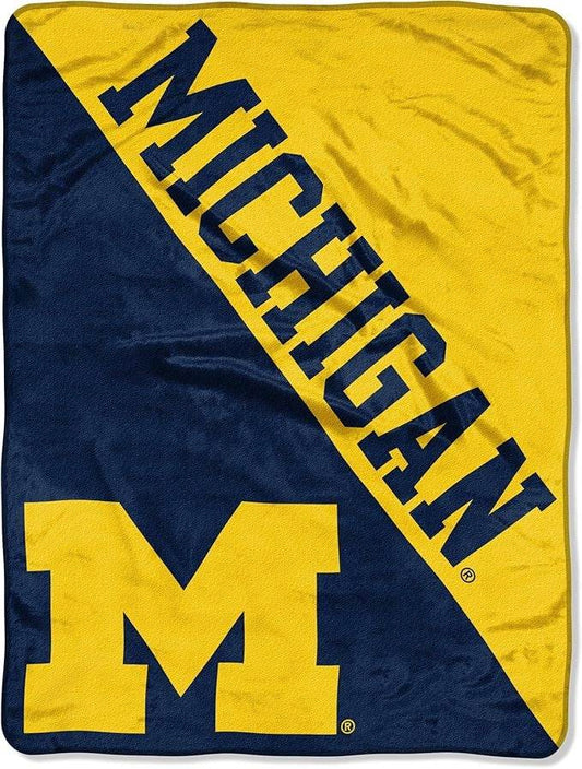 Michigan Wolverines Micro Raschel Blanket 46x60 Halftone - ToylandEU