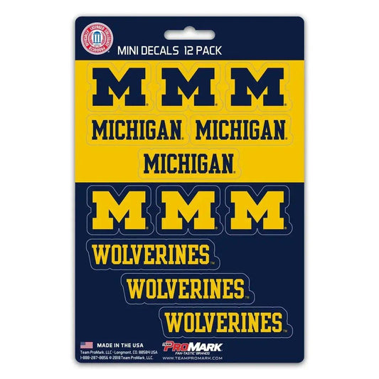  Michigan Wolverines Mini Decal Set 12 Pack Premium Vinyl -  ToylandEU™