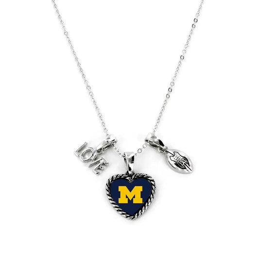  Michigan Wolverines Necklace Charmed Sport Love Football -  ToylandEU™