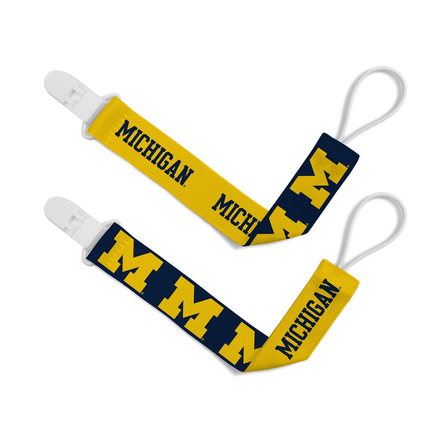 Michigan Wolverines Pacifier Clips Two Pack for Baby - ToylandEU