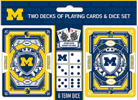 Michigan Wolverines Playing Cards and Dice Set Bundle - ToylandEU