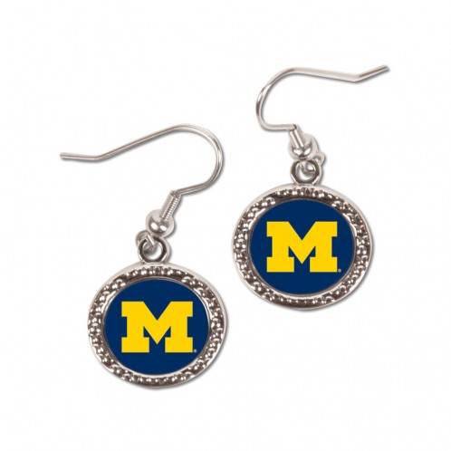 Michigan Wolverines Round Logo Earrings Officially Licensed - ToylandEU