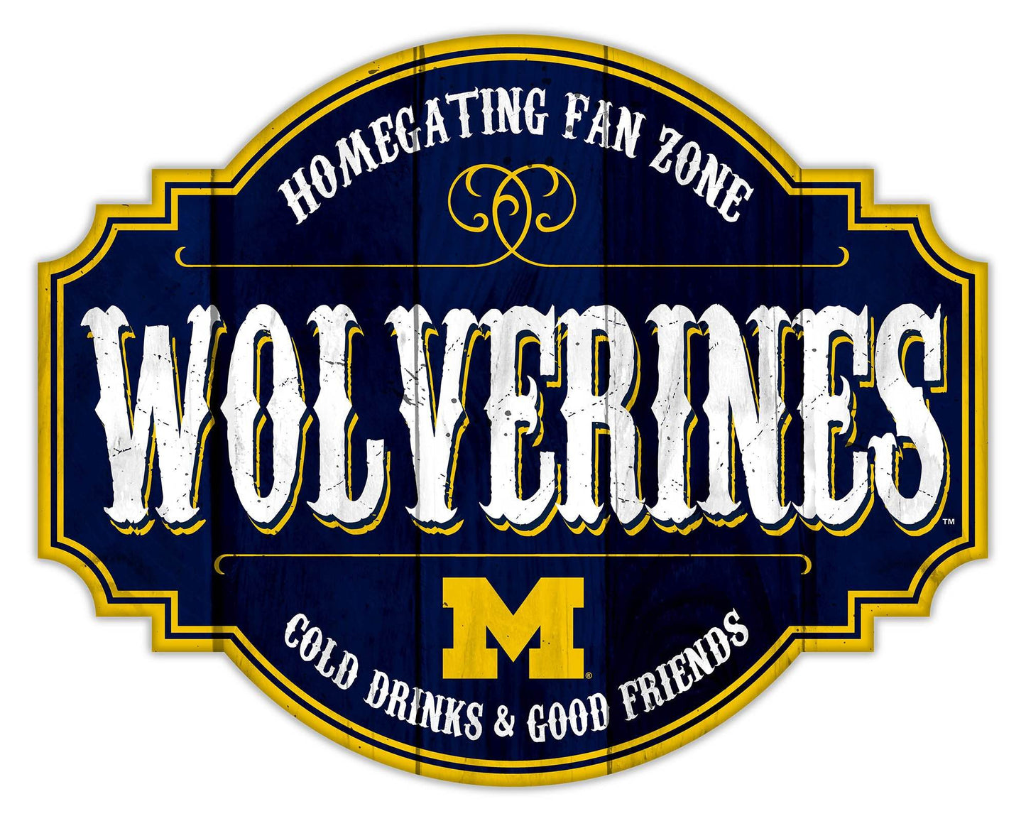 Michigan Wolverines Wood Sign 12 Inch Homegating Tavern - ToylandEU