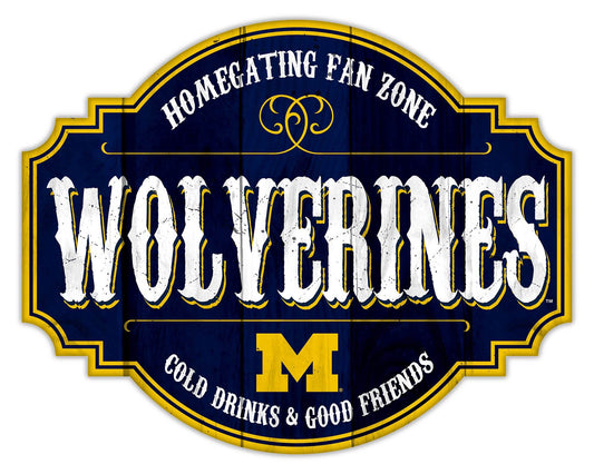Michigan Wolverines Wood Sign 12 Inch Homegating Tavern - ToylandEU