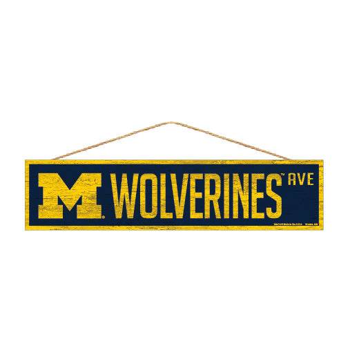 Michigan Wolverines Wood Sign 4x17 Wincraft Avenue Design - ToylandEU