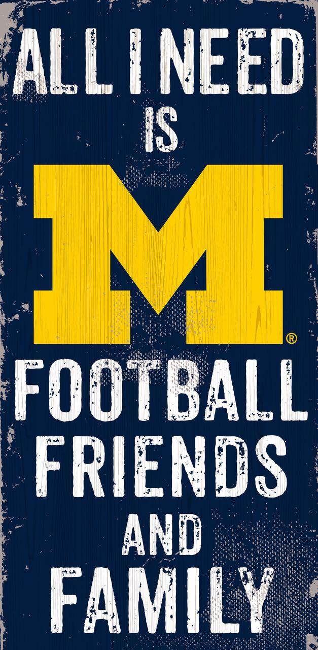 Michigan Wolverines Wood Sign 6x12 Football Family - ToylandEU