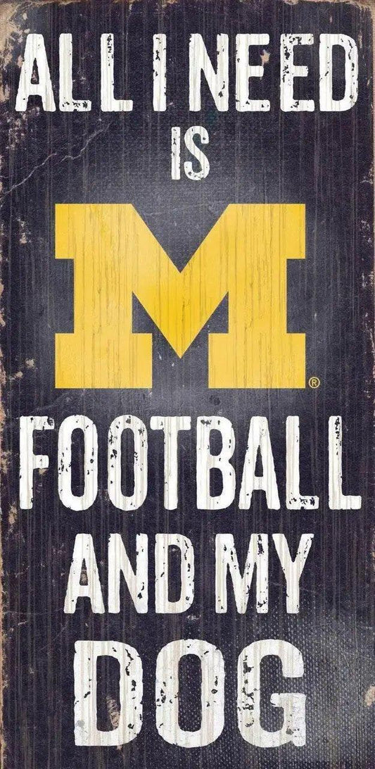  Michigan Wolverines Wood Sign Football And Dog 12 By 6 Inch -  ToylandEU™