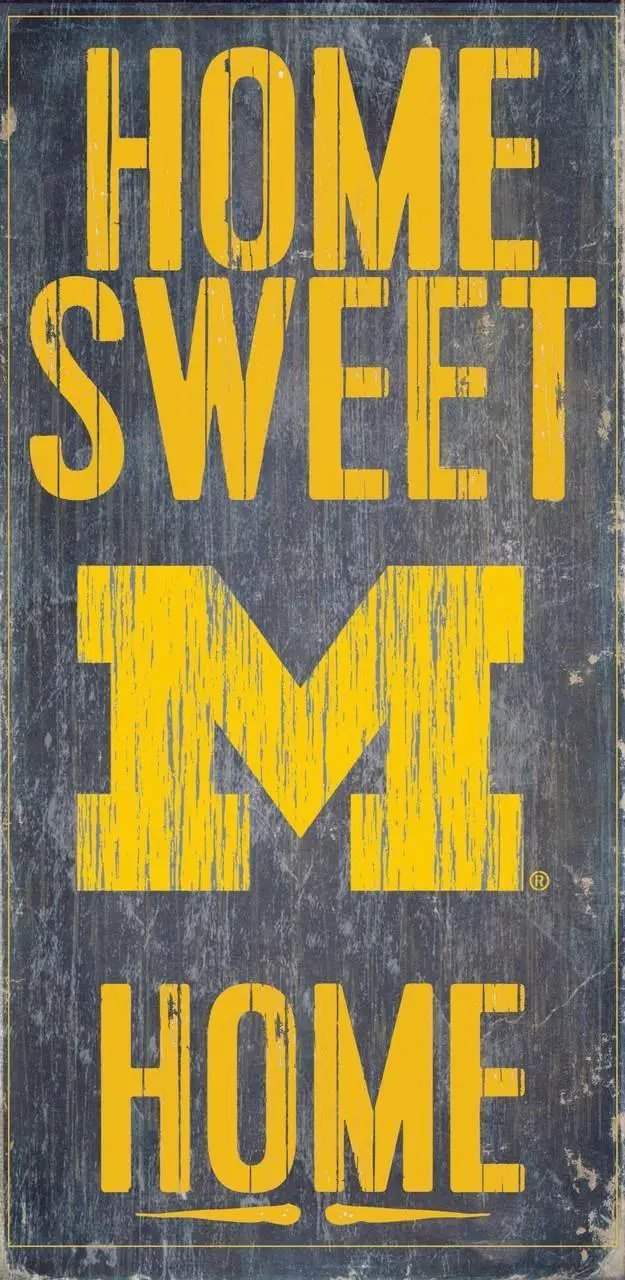 Michigan Wolverines Wood Sign Home Sweet Home 6x12 - ToylandEU