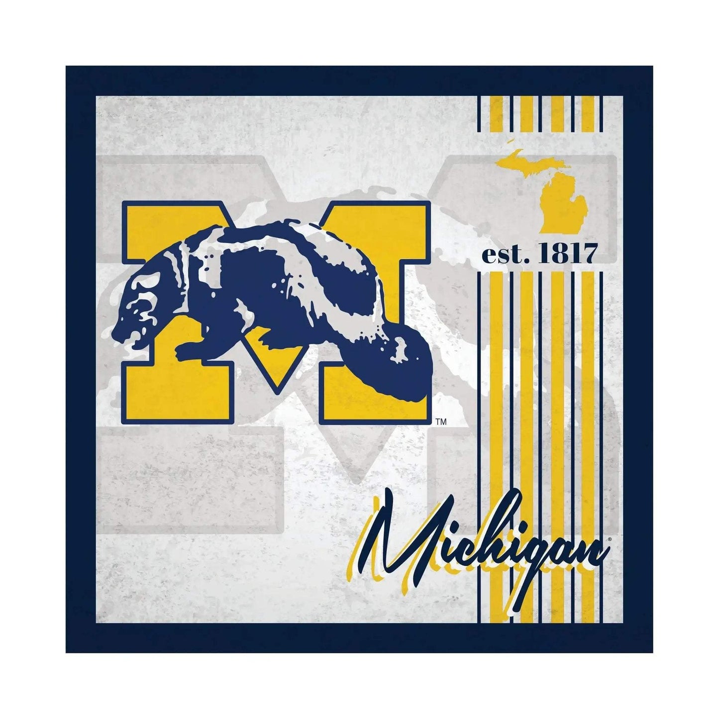  Michigan Wolverines Wooden Sign 10x10 Album Design Plaque -  ToylandEU™
