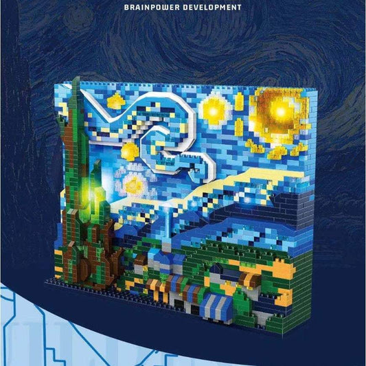 Micro-Particle Art Building Blocks | Kanagawa Wave, Starry Sky