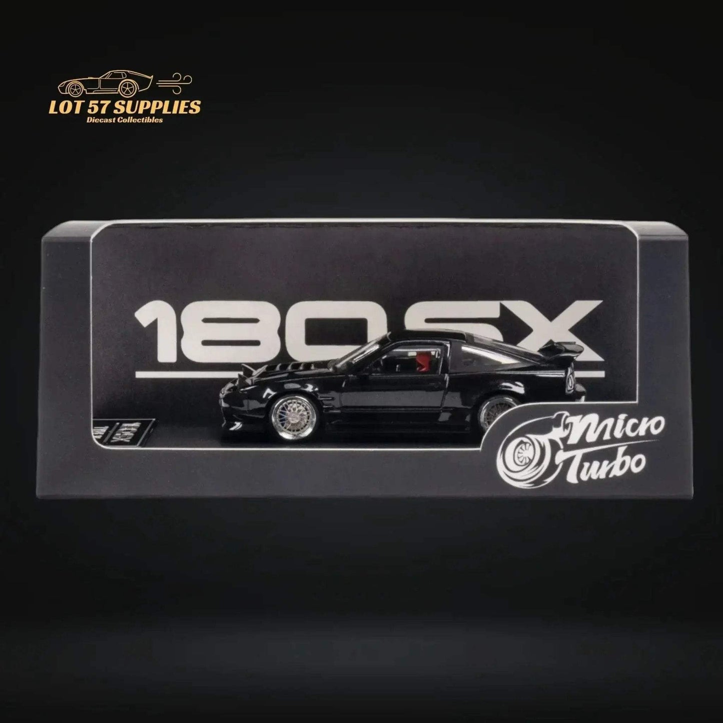 MicroTurbo Custom 180SX Type X Metallic Black 1:64 MT64180SXBLK - ToylandEU