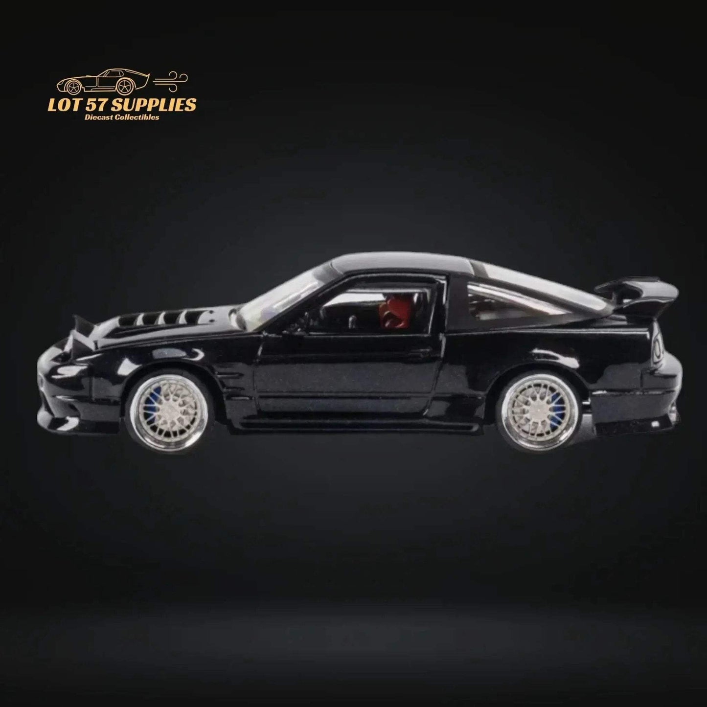 MicroTurbo Custom 180SX Type X Metallic Black 1:64 MT64180SXBLK - ToylandEU