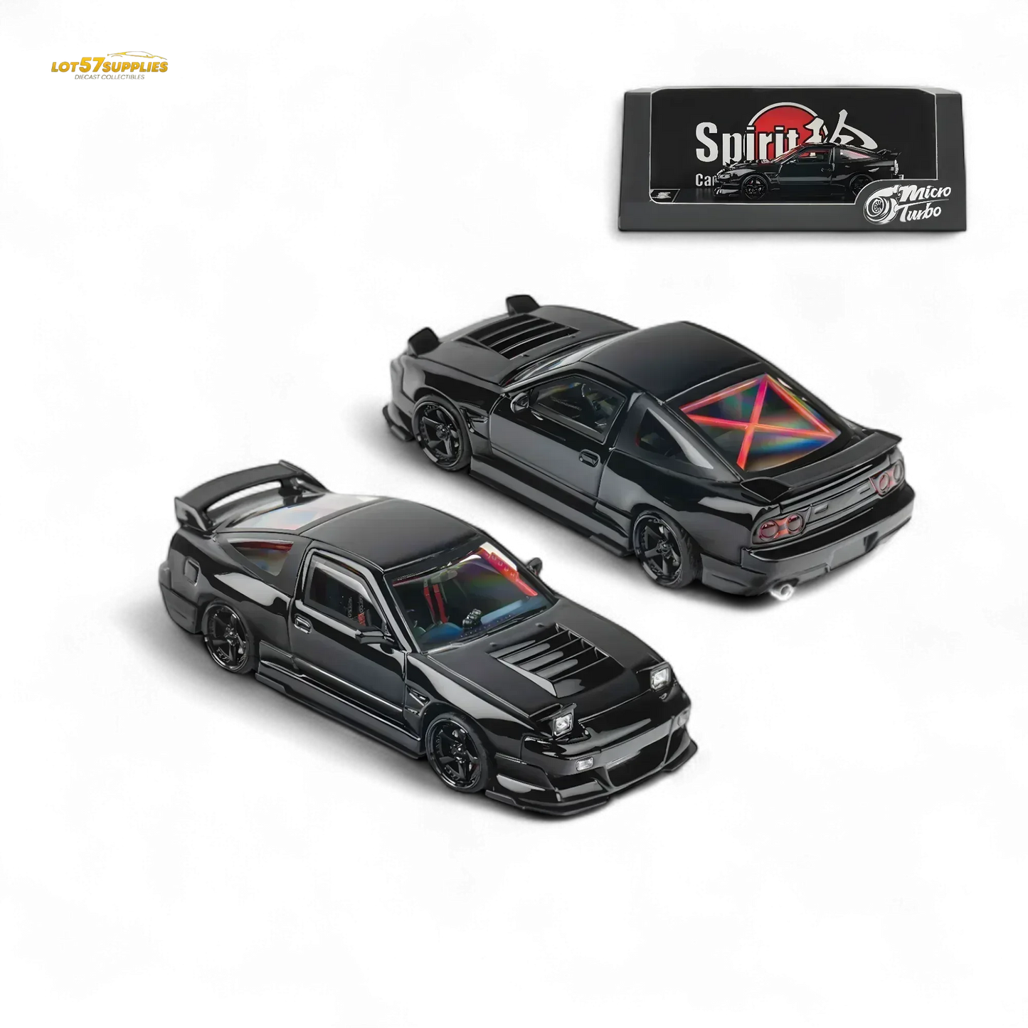 MicroTurbo Custom 180SX Type X Metallic Black MIYABI 1:64 - ToylandEU