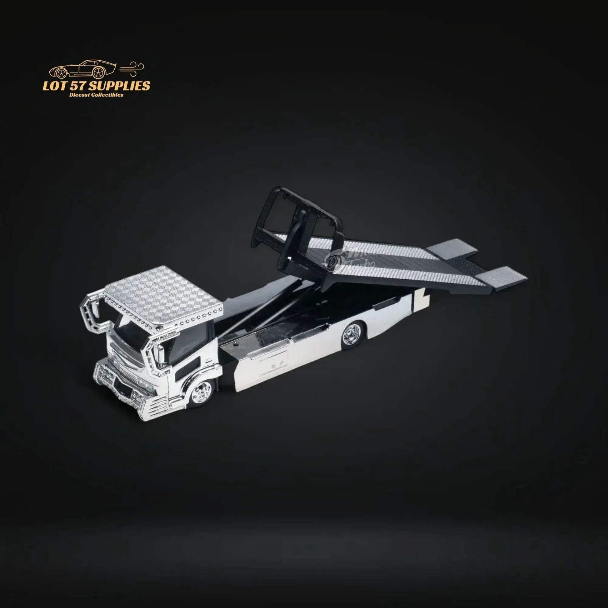 MicroTurbo Dekotora Flatbed Tow Truck With Stickers 1:64 - ToylandEU