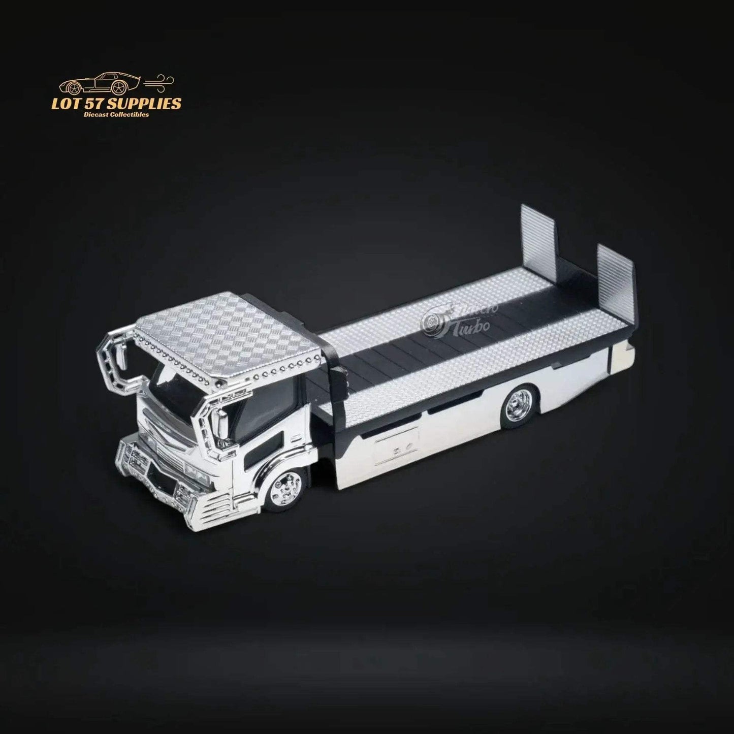 MicroTurbo Dekotora Flatbed Tow Truck With Stickers 1:64 - ToylandEU
