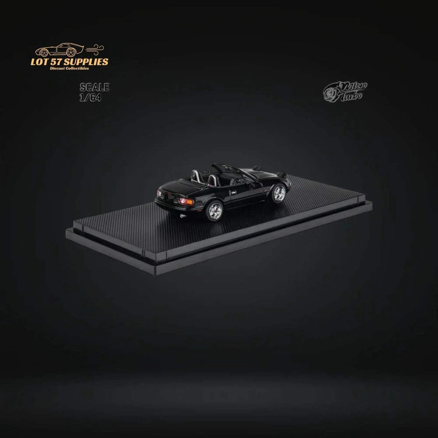 MicroTurbo Eunos Roadster MX-5 Customized Metallic Black 1:64 Limited to 1,000 Pcs - ToylandEU