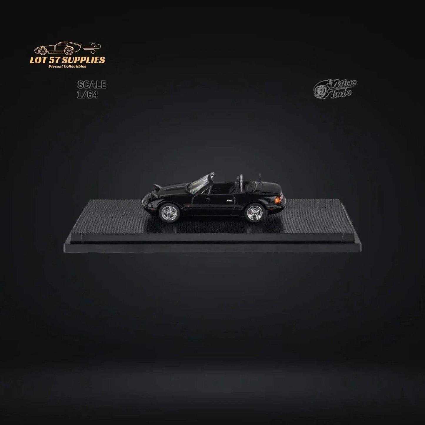 MicroTurbo Eunos Roadster MX-5 Customized Metallic Black 1:64 Limited to 1,000 Pcs - ToylandEU