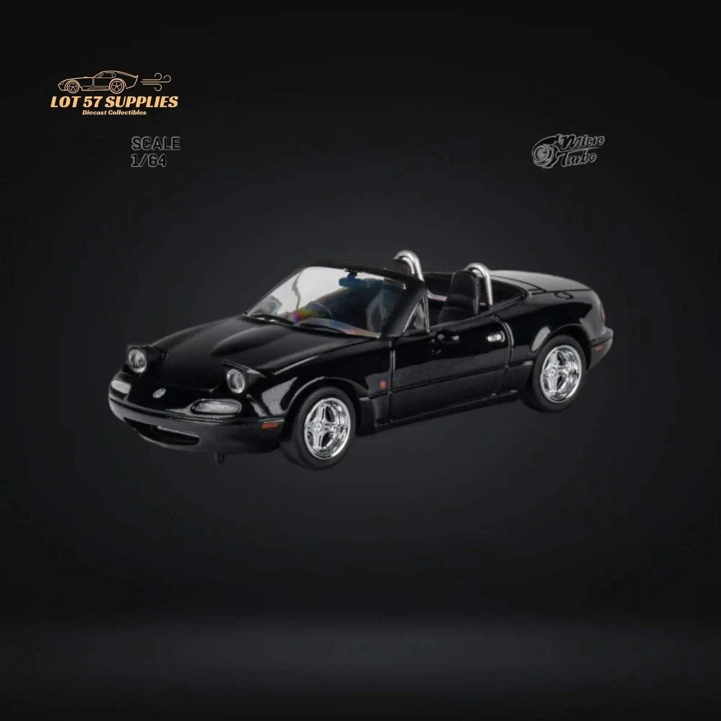 MicroTurbo Eunos Roadster MX-5 Customized Metallic Black 1:64 Limited to 1,000 Pcs - ToylandEU
