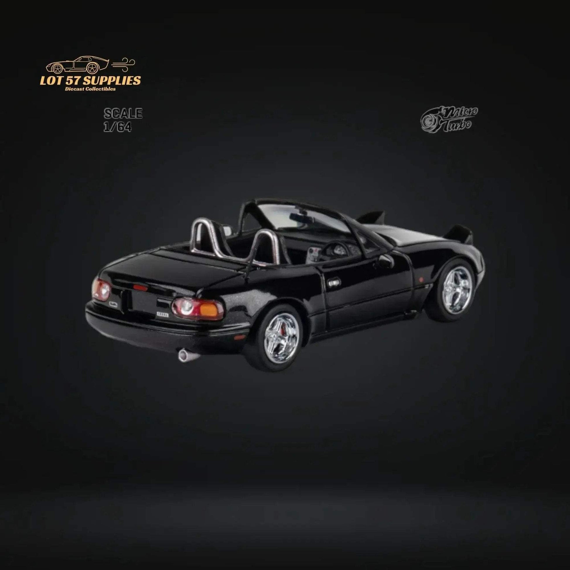 MicroTurbo Eunos Roadster MX-5 Customized Metallic Black 1:64 Limited to 1,000 Pcs - ToylandEU