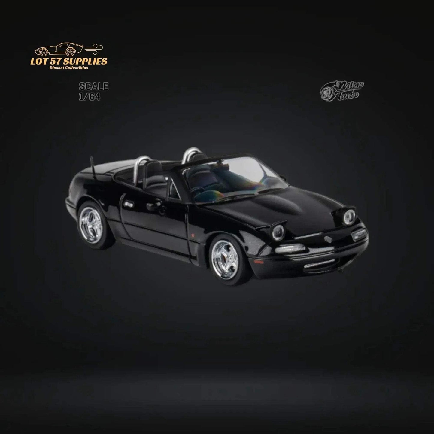 MicroTurbo Eunos Roadster MX-5 Customized Metallic Black 1:64 Limited to 1,000 Pcs - ToylandEU