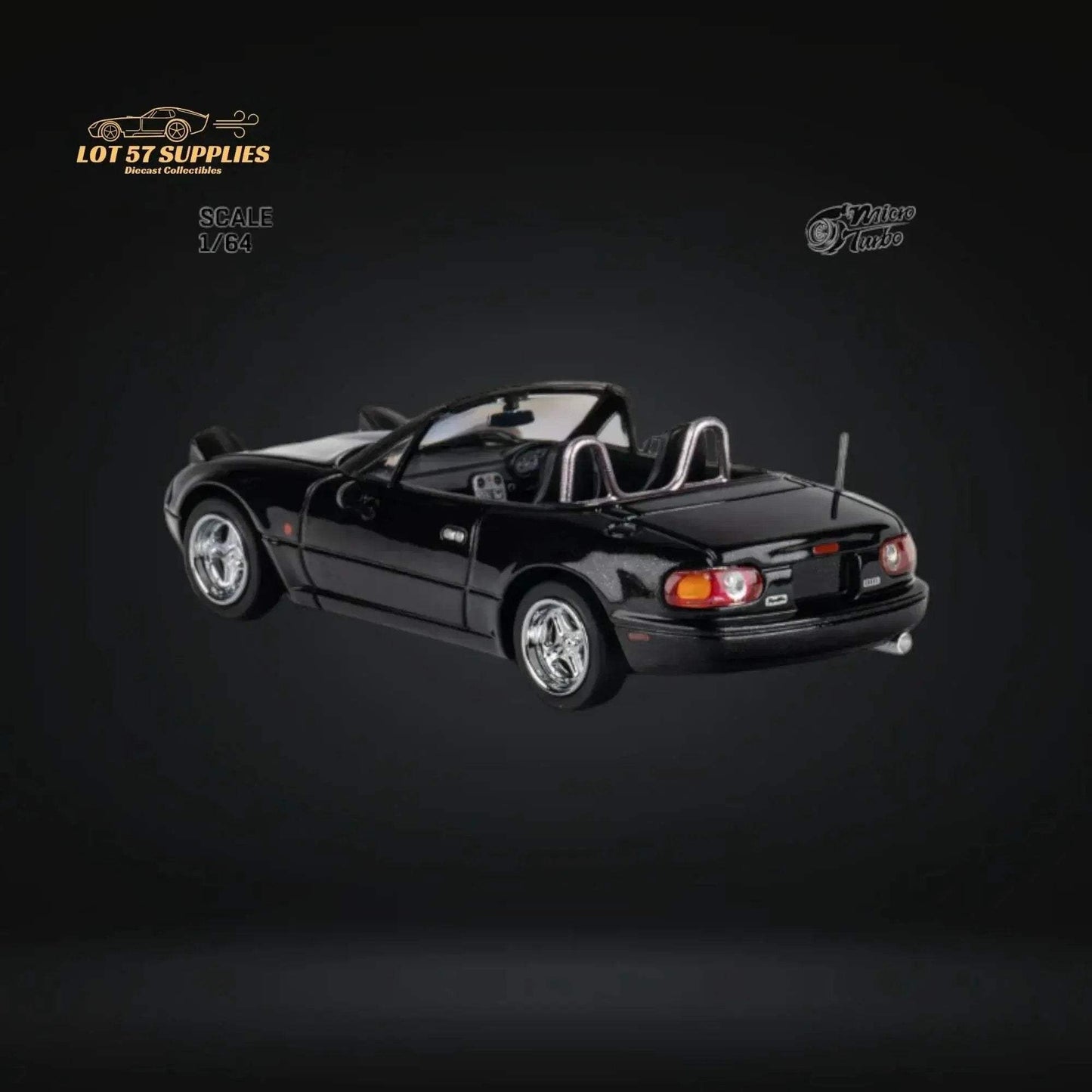 MicroTurbo Eunos Roadster MX-5 Customized Metallic Black 1:64 Limited to 1,000 Pcs - ToylandEU