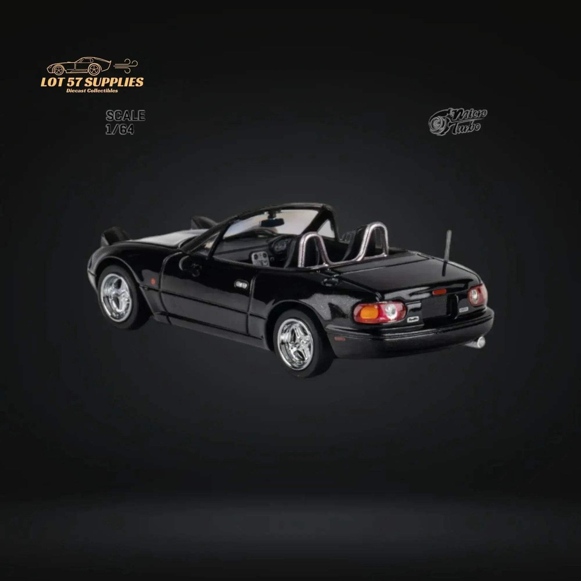 MicroTurbo Eunos Roadster MX-5 Customized Metallic Black 1:64 Limited to 1,000 Pcs - ToylandEU