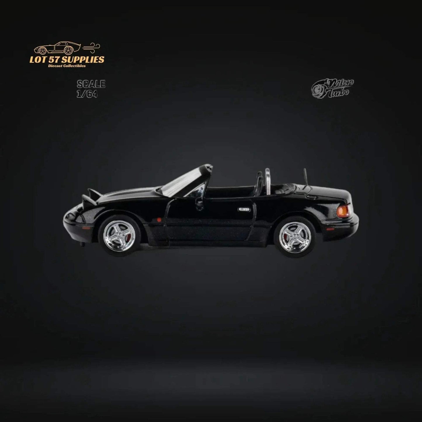 MicroTurbo Eunos Roadster MX-5 Customized Metallic Black 1:64 Limited to 1,000 Pcs - ToylandEU