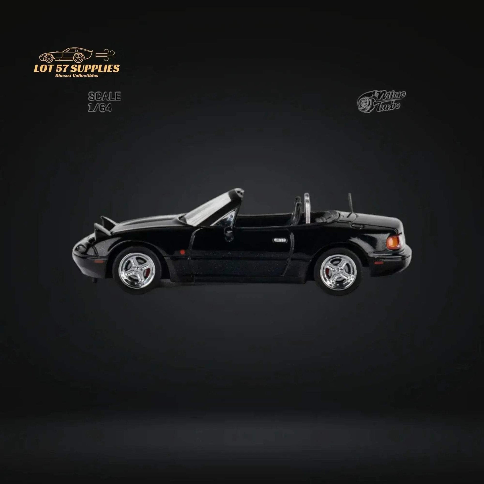 MicroTurbo Eunos Roadster MX-5 Customized Metallic Black 1:64 Limited to 1,000 Pcs - ToylandEU