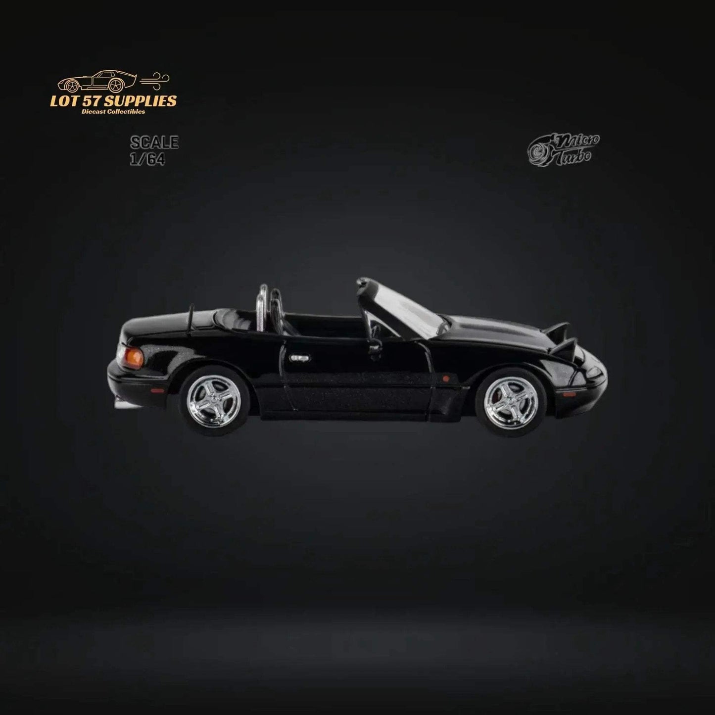 MicroTurbo Eunos Roadster MX-5 Customized Metallic Black 1:64 Limited to 1,000 Pcs - ToylandEU
