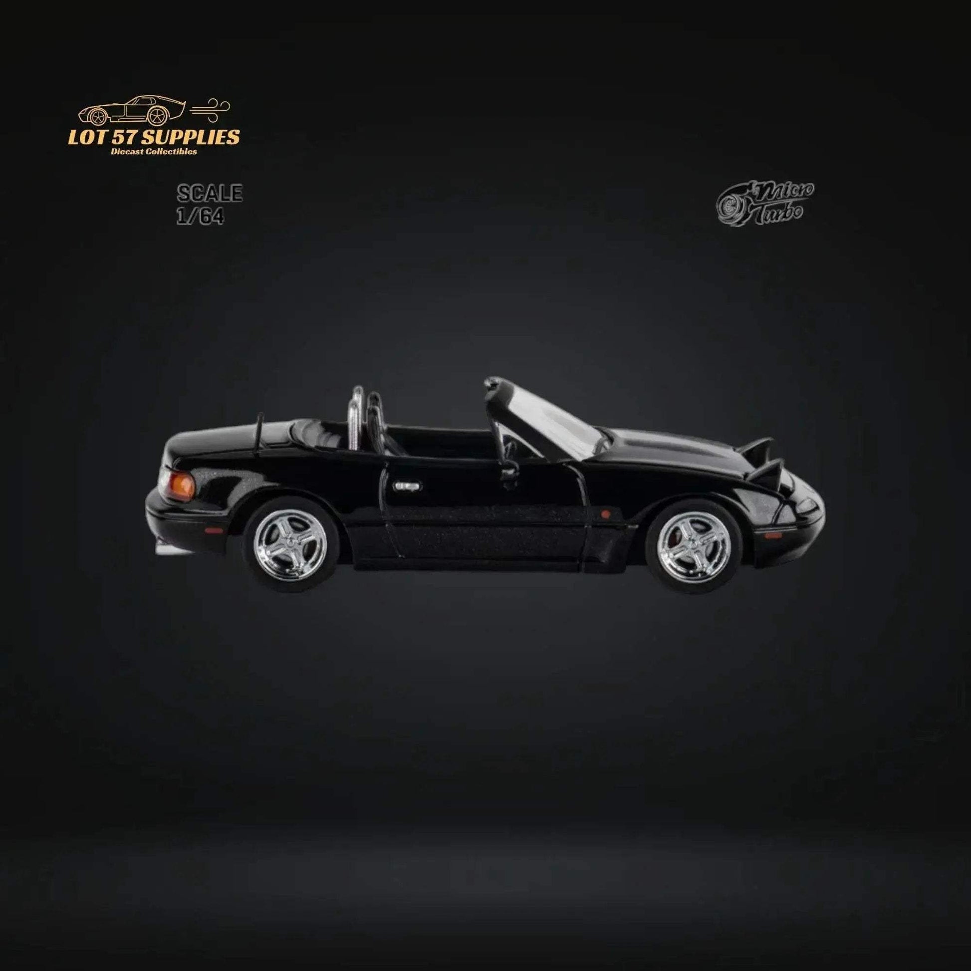 MicroTurbo Eunos Roadster MX-5 Customized Metallic Black 1:64 Limited to 1,000 Pcs - ToylandEU