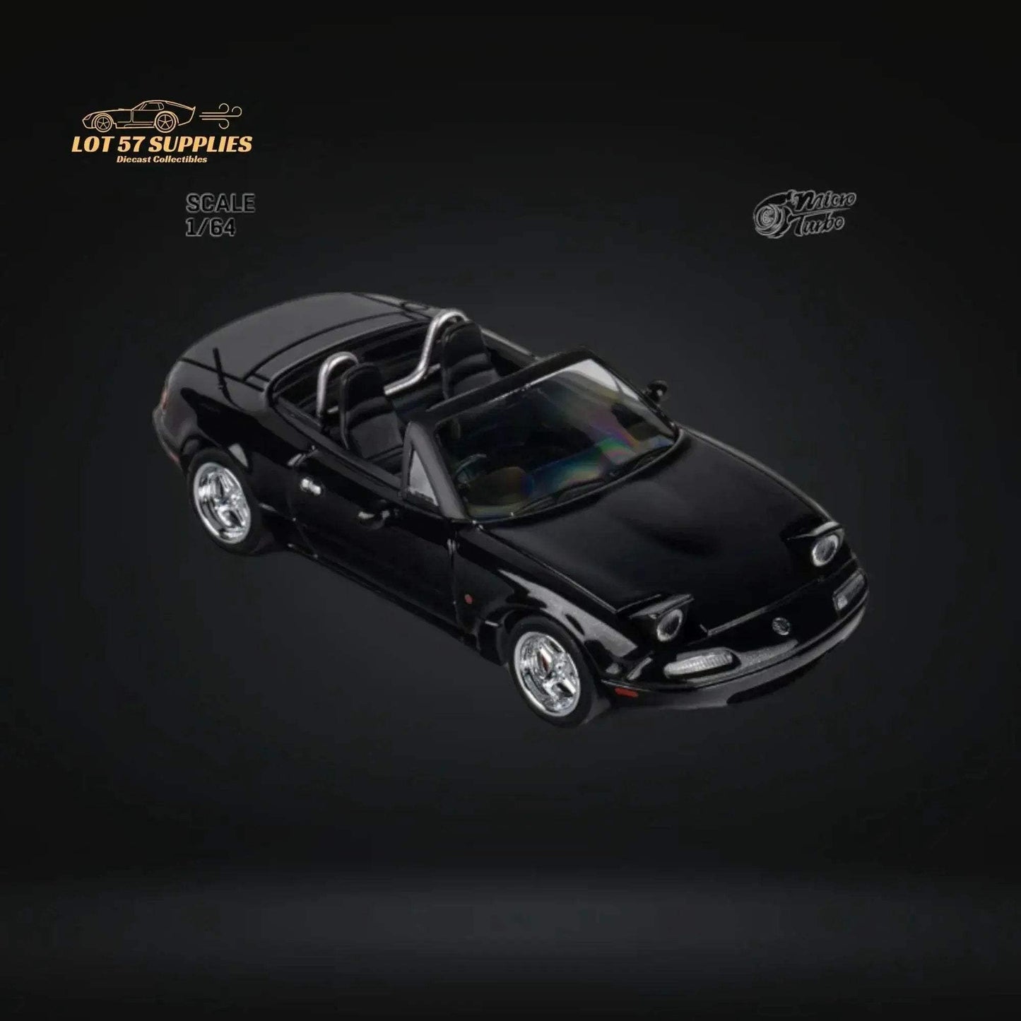 MicroTurbo Eunos Roadster MX-5 Customized Metallic Black 1:64 Limited to 1,000 Pcs - ToylandEU
