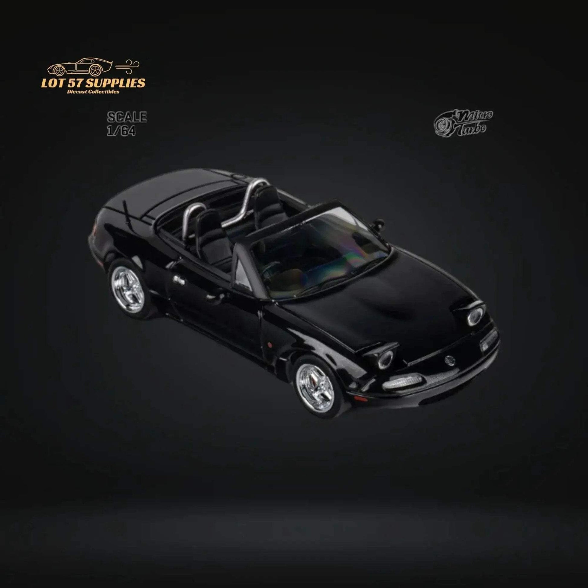 MicroTurbo Eunos Roadster MX-5 Customized Metallic Black 1:64 Limited to 1,000 Pcs - ToylandEU