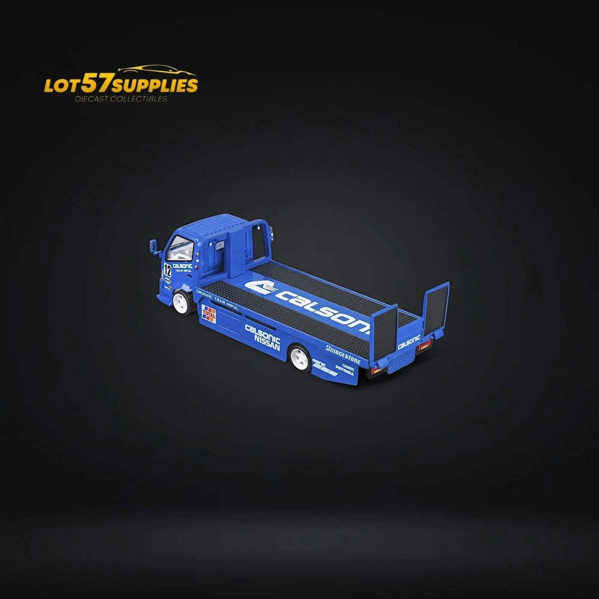 MicroTurbo HINO 300 Custom Truck Flatbed Blue Calsonic Livery 1:64 - ToylandEU